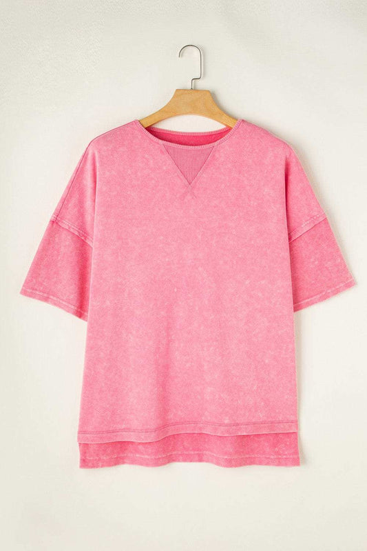 Plus Size Round Neck Half Sleeve T-Shirt - Trendsi - Flyclothing LLC