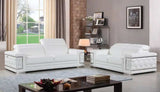 Two Piece Indoor White Italian Leather Five Person Seating Set - Homeroots - Flyclothing LLC