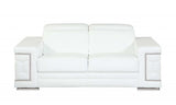 Two Piece Indoor White Italian Leather Five Person Seating Set - Homeroots - Flyclothing LLC