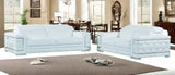 Two Piece Indoor White Italian Leather Five Person Seating Set - Homeroots - Flyclothing LLC