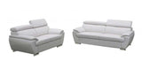 Two Piece Indoor White Genuine Leather Five Person Seating Set - Homeroots - Flyclothing LLC