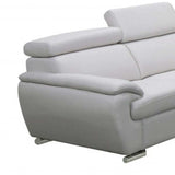 Two Piece Indoor White Genuine Leather Five Person Seating Set - Homeroots - Flyclothing LLC