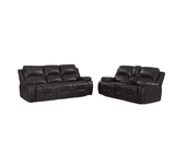 Two Piece Indoor Brown Faux Leather Five Person Seating Set - Homeroots - Flyclothing LLC