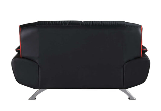 Two Piece Indoor Black Genuine Leather Five Person Seating Set - Homeroots - Flyclothing LLC