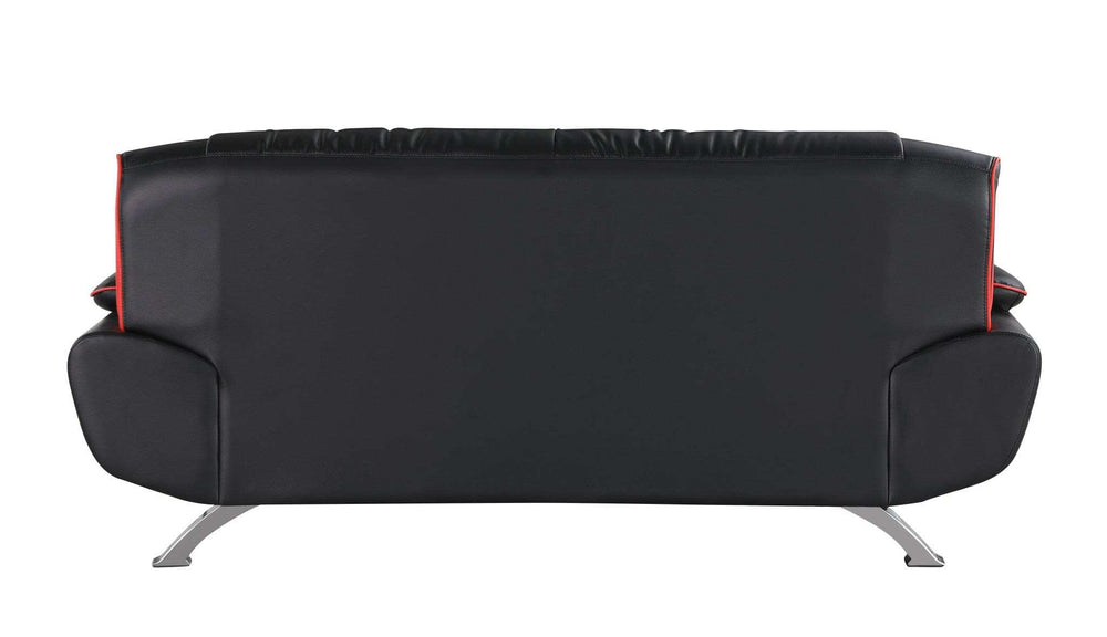 Two Piece Indoor Black Genuine Leather Five Person Seating Set - Homeroots - Flyclothing LLC