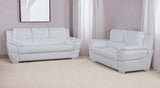 Two Piece Indoor White Genuine Leather Five Person Seating Set - Homeroots - Flyclothing LLC