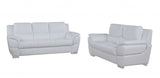 Two Piece Indoor White Genuine Leather Five Person Seating Set - Homeroots - Flyclothing LLC