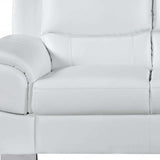 Two Piece Indoor White Genuine Leather Five Person Seating Set - Homeroots - Flyclothing LLC
