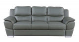 Two Piece Indoor Gray Genuine Leather Five Person Seating Set - Homeroots - Flyclothing LLC