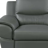 Two Piece Indoor Gray Genuine Leather Five Person Seating Set - Homeroots - Flyclothing LLC