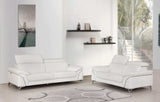Two Piece Indoor White Italian Leather Five Person Seating Set - Homeroots - Flyclothing LLC