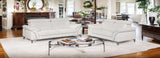 Two Piece Indoor White Italian Leather Five Person Seating Set - Homeroots - Flyclothing LLC