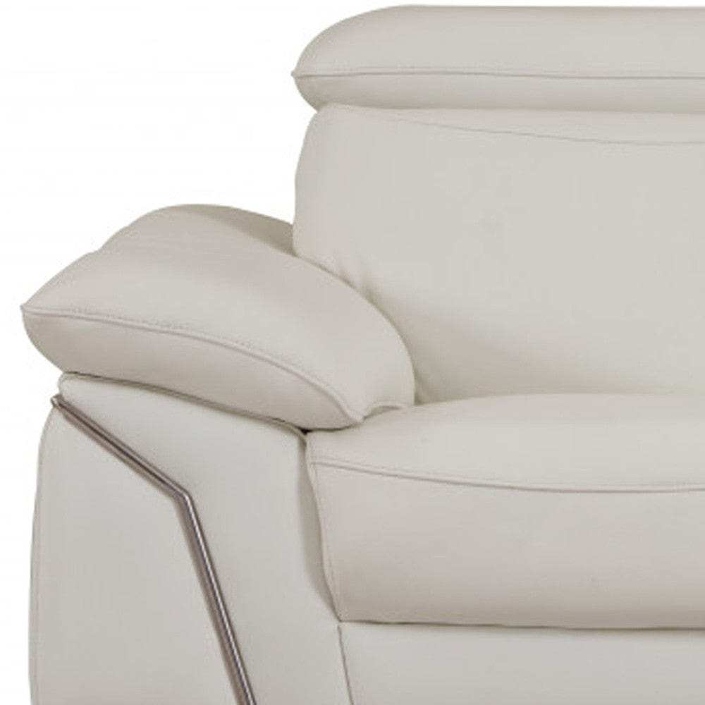 Two Piece Indoor White Italian Leather Five Person Seating Set - Homeroots - Flyclothing LLC