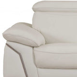 Two Piece Indoor White Italian Leather Five Person Seating Set - Homeroots - Flyclothing LLC