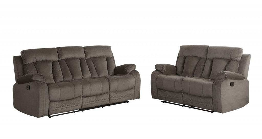 Two Piece Indoor Brown Microsuede Five Person Seating Set - Homeroots - Flyclothing LLC