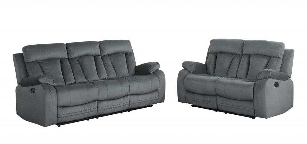 Two Piece Indoor Gray Microsuede Five Person Seating Set - Homeroots - Flyclothing LLC