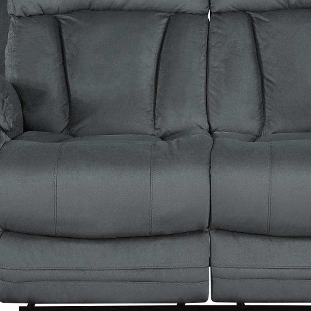 Two Piece Indoor Gray Microsuede Five Person Seating Set - Homeroots - Flyclothing LLC