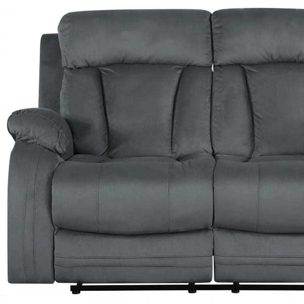 Two Piece Indoor Gray Microsuede Five Person Seating Set - Homeroots - Flyclothing LLC