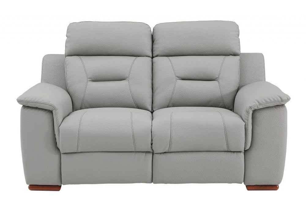 67" Gray And Brown Faux Leather Manual Reclining Loveseat - Homeroots - Flyclothing LLC