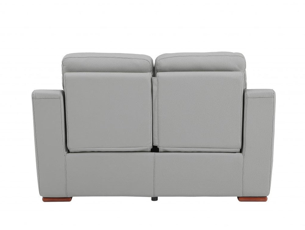 67" Gray And Brown Faux Leather Manual Reclining Loveseat - Homeroots - Flyclothing LLC