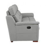 67" Gray And Brown Faux Leather Manual Reclining Loveseat - Homeroots - Flyclothing LLC
