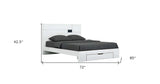 White Wood CA King Platform Bed Frame With Storage Drawer - Homeroots - Flyclothing LLC