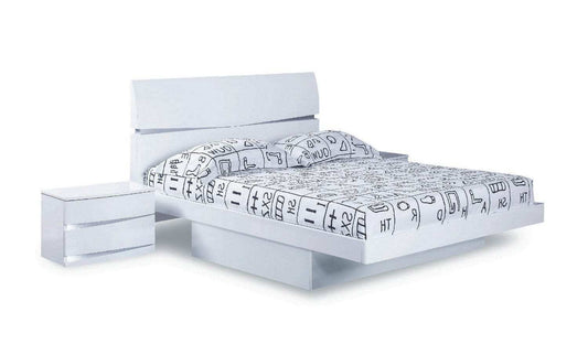White Solid Wood King Bed Frame - Homeroots - Flyclothing LLC