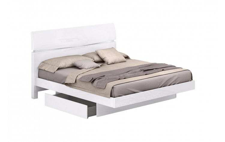 White Solid Wood King Bed Frame - Homeroots - Flyclothing LLC