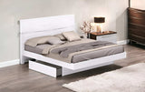 White Solid Wood King Bed Frame - Homeroots - Flyclothing LLC