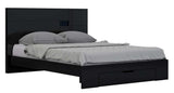 Solid Wood King Black Bed - Homeroots - Flyclothing LLC