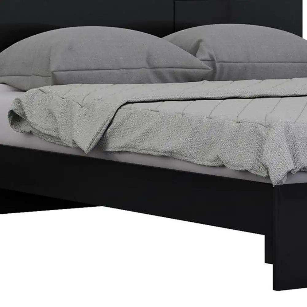 Solid Wood King Black Bed - Homeroots - Flyclothing LLC