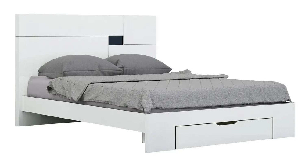 Solid Wood Queen White Bed - Homeroots - Flyclothing LLC