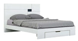 Solid Wood Queen White Bed - Homeroots - Flyclothing LLC