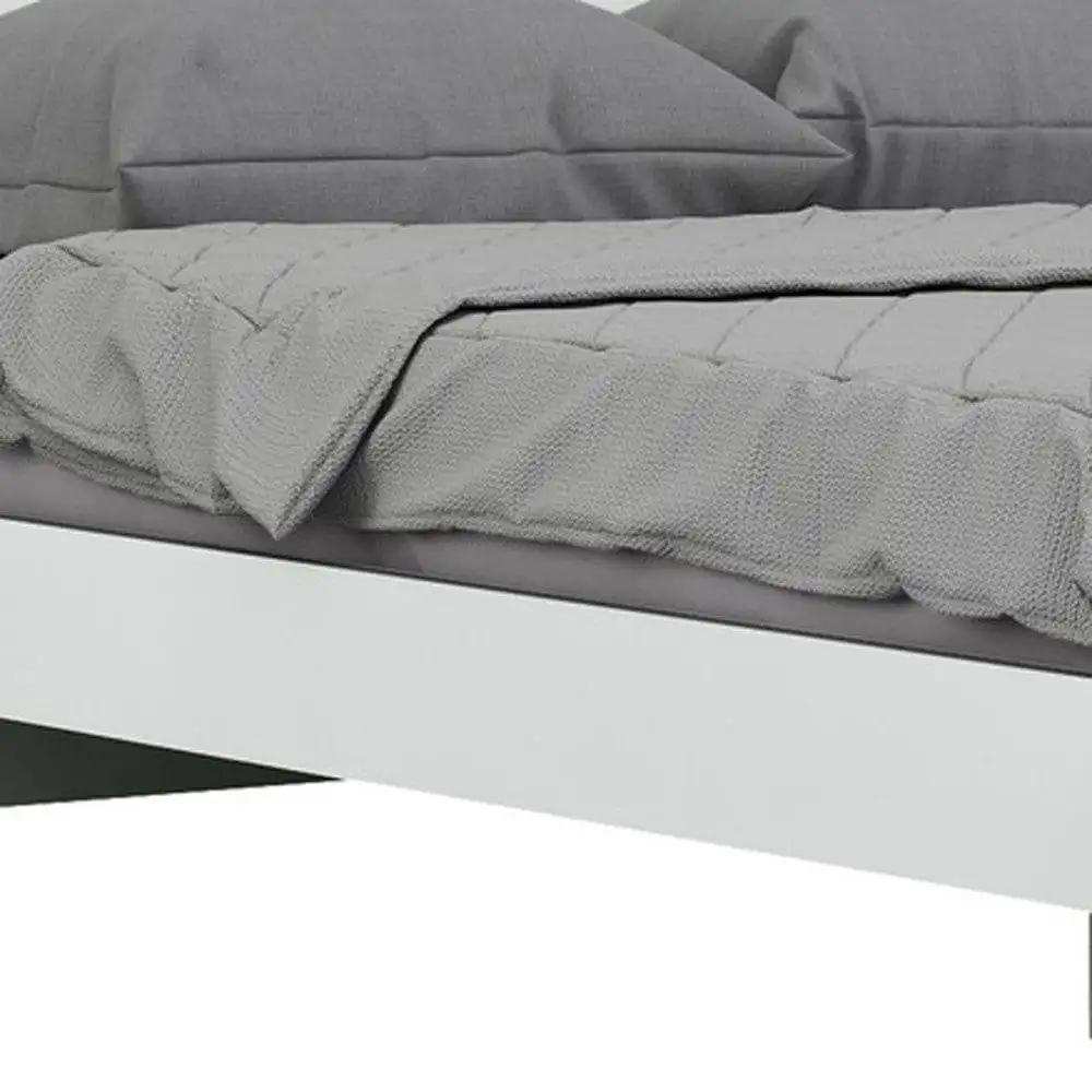 Solid Wood Queen White Bed - Homeroots - Flyclothing LLC