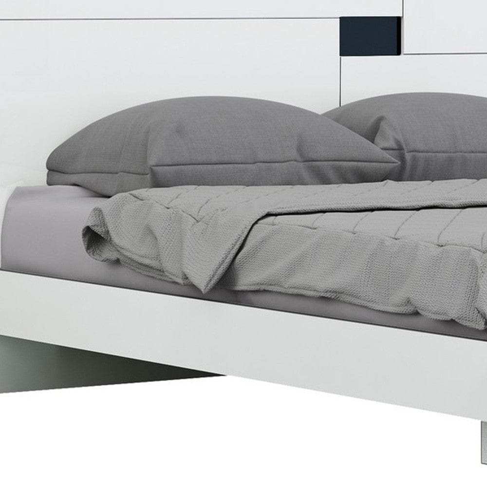 Solid Wood Queen White Bed - Homeroots - Flyclothing LLC