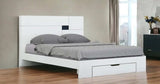 Solid Wood Queen White Bed - Homeroots - Flyclothing LLC