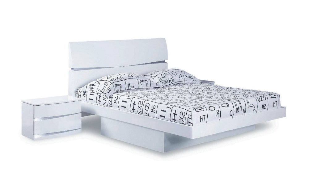 80'" X 60'" X 42.5'" Modern Queen White High Gloss Bed - Homeroots - Flyclothing LLC