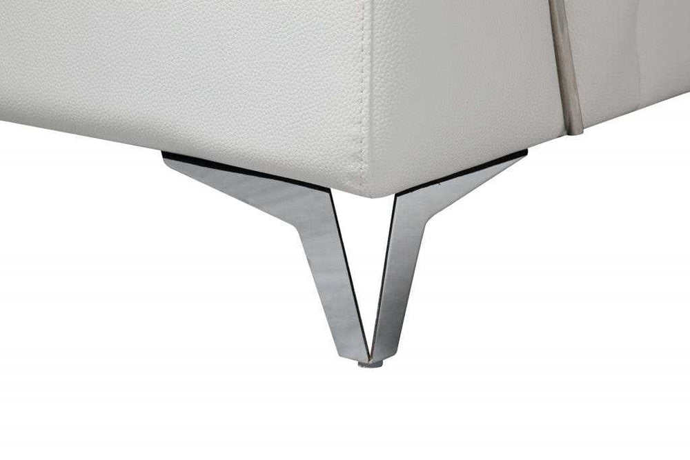 White Italian Leather L Shaped Two Piece Sofa and Chaise Sectional - Homeroots - Flyclothing LLC