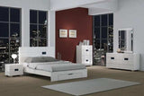 Four Piece White Solid Wood Bedroom Set With Mirror - Homeroots - Flyclothing LLC