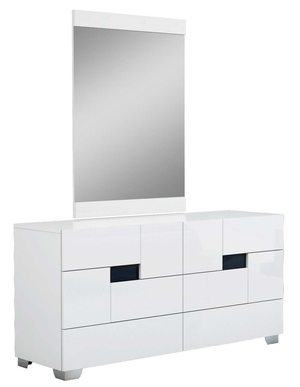 Four Piece White Solid Wood Bedroom Set With Mirror - Homeroots - Flyclothing LLC