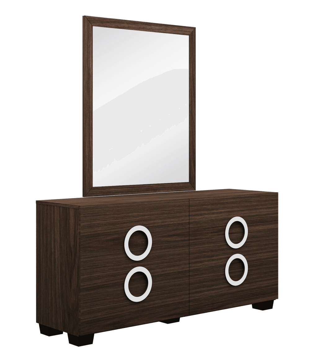 Four Piece Wood Brown Solid Wood Bedroom Set With Mirror - Homeroots - Flyclothing LLC