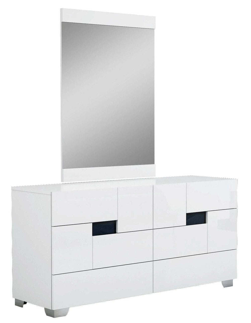 Four Piece White Solid Wood Bedroom Set With Mirror - Homeroots - Flyclothing LLC