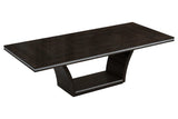 98" Dark Brown Solid Wood Self-Storing Leaf Pedestal Base Dining Table - Homeroots - Flyclothing LLC