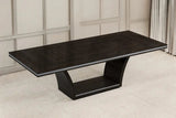 98" Dark Brown Solid Wood Self-Storing Leaf Pedestal Base Dining Table - Homeroots - Flyclothing LLC