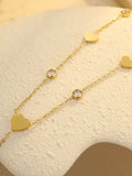 18K Gold-Plated Heart Zircon Necklace - Trendsi - Flyclothing LLC