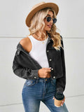Button Up Long Sleeve Denim Jacket - Trendsi - Flyclothing LLC