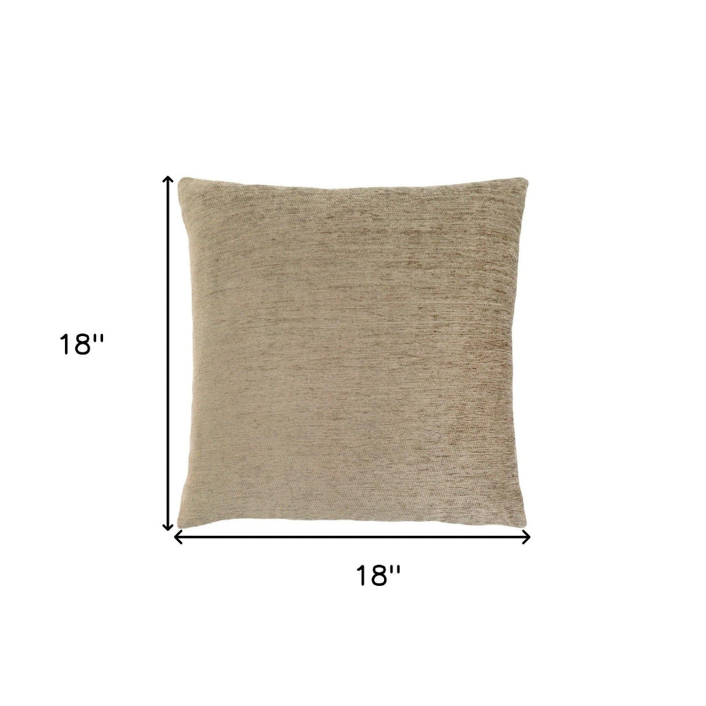 18" X 18" Tan Polyester Zippered Pillow - Homeroots - Flyclothing LLC