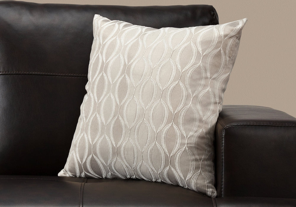 18" X 18" Taupe Polyester Ogee Zippered Pillow - Homeroots - Flyclothing LLC