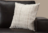 18" X 18" Taupe Polyester Ogee Zippered Pillow - Homeroots - Flyclothing LLC