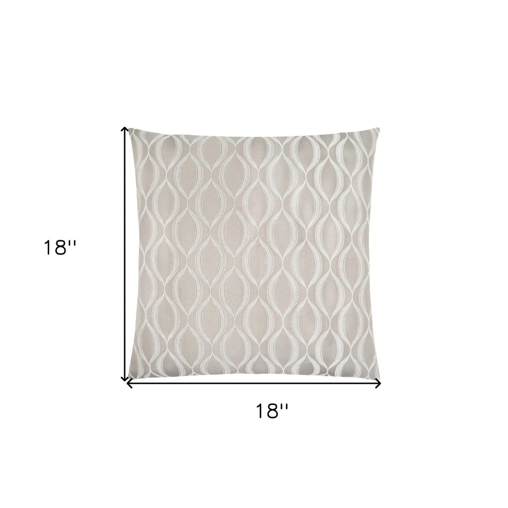18" X 18" Taupe Polyester Ogee Zippered Pillow - Homeroots - Flyclothing LLC